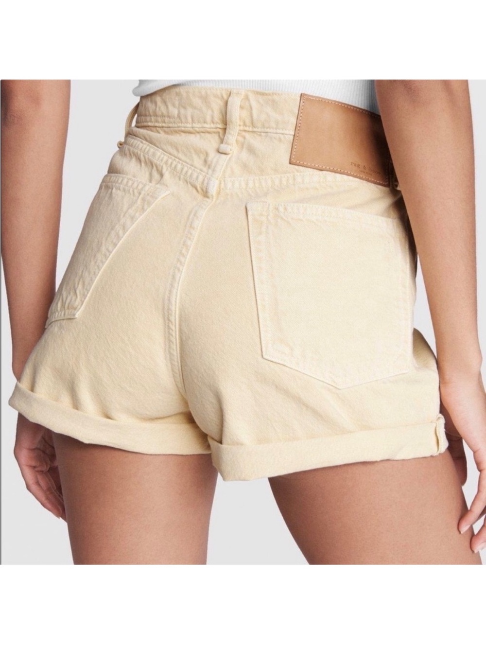 Rag & Bone 'Lemon Drop' Maya High-Rise Rolled Hem Shorts Sz. 25